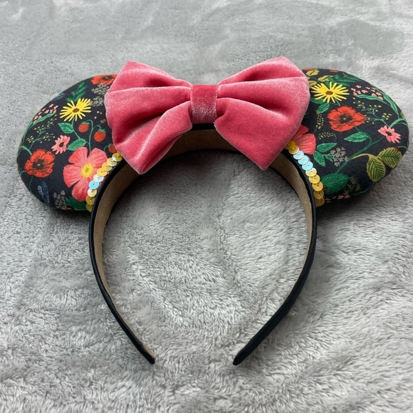 Disney Flower and Garden Minnie Mouse Ears Custom Made Headband Adult Size - Picture 2 of 6